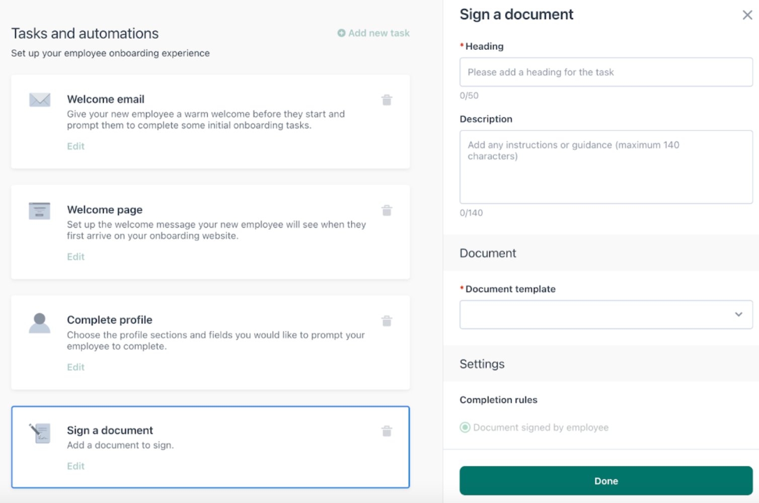 Document templates for employee signature requests – Workable Help