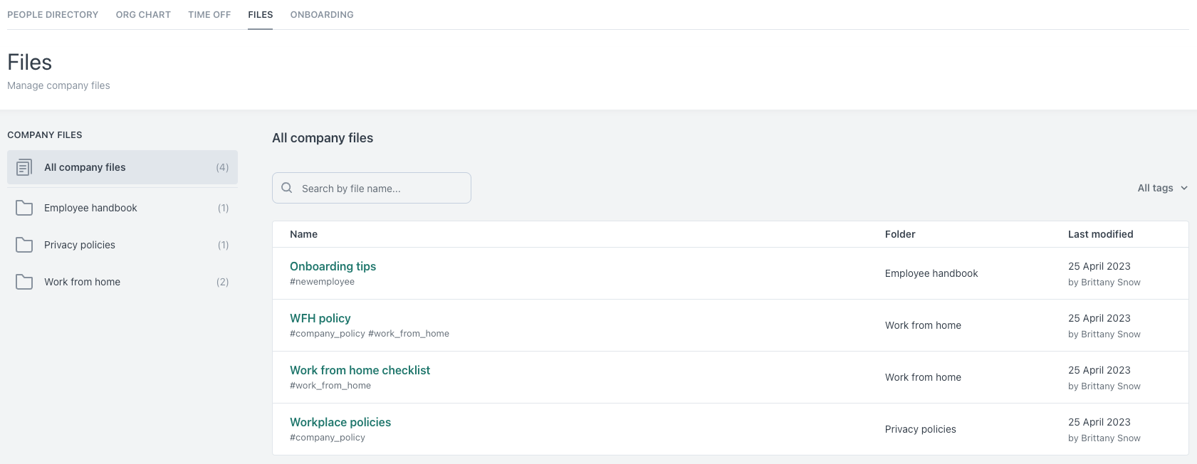 Accessing and managing company files – Workable Support