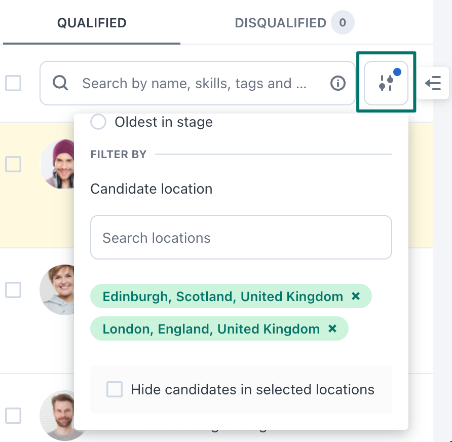 How do I filter candidates by location? Workable Support
