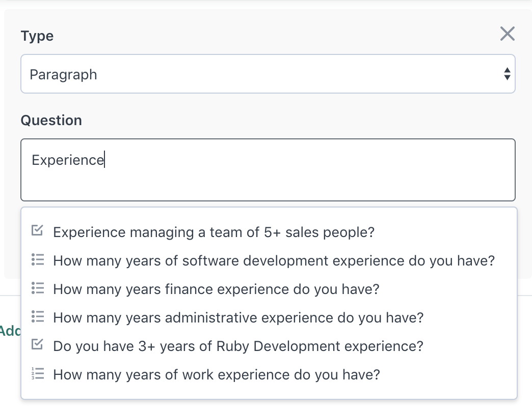application for job questions